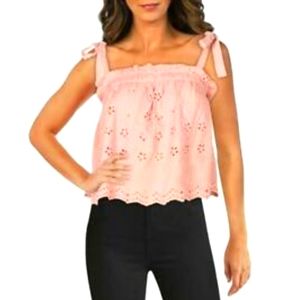 NWT Le Lis cropped eyelet top